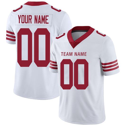 Custom San Francisco 49ers Stitched American Football Jerseys Personalize Birthday Gifts White Jersey