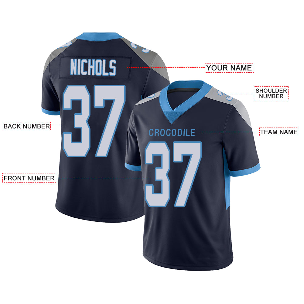 Custom Tennessee Titans Stitched American Football Jerseys Personalize Birthday Gifts Navy Jersey