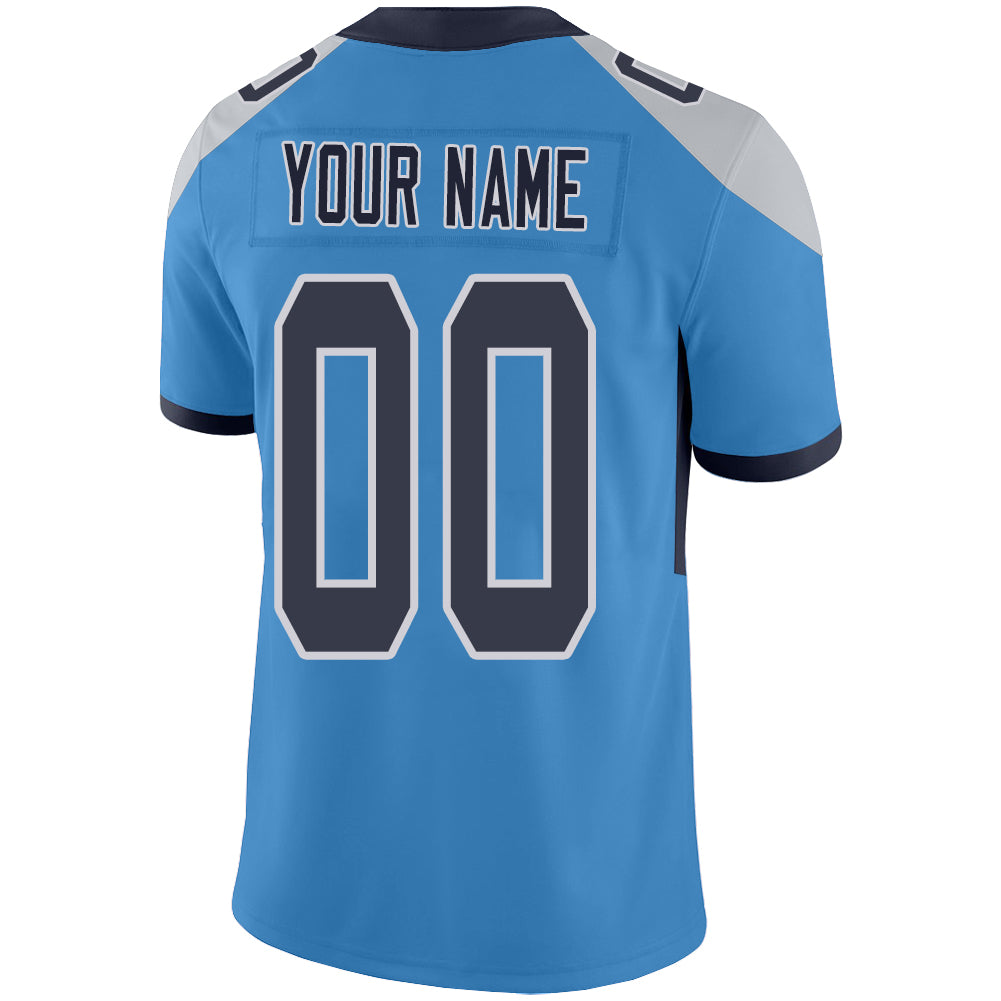 Custom Tennessee Titans Stitched American Football Jerseys Personalize Birthday Gifts Light Blue Jersey