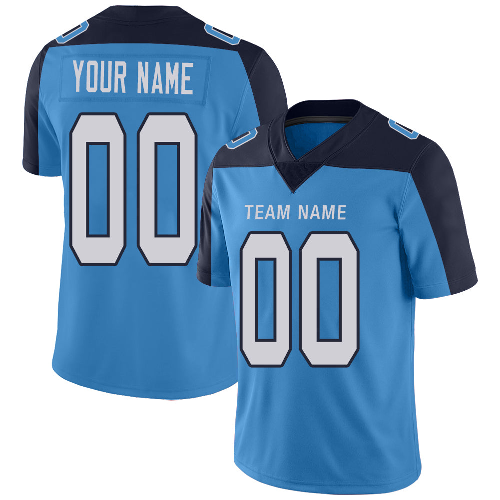 Custom Tennessee Titans Stitched American Football Jerseys Personalize Birthday Gifts Light Blue Jersey