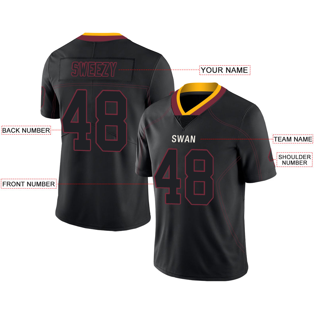 Custom Washington Redskins Stitched American Football Jerseys Personalize Birthday Gifts Black Jersey