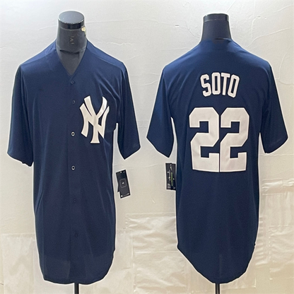 Los Angeles Dodgers #22 Juan Soto Navy Blue Home Authentic Patch Jersey Baseball Jerseys