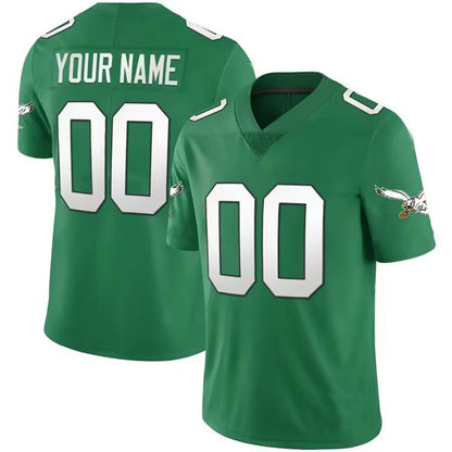 Custom All Stitched Philadelphia Eagles Kelly Green Vapor Limited Jersey