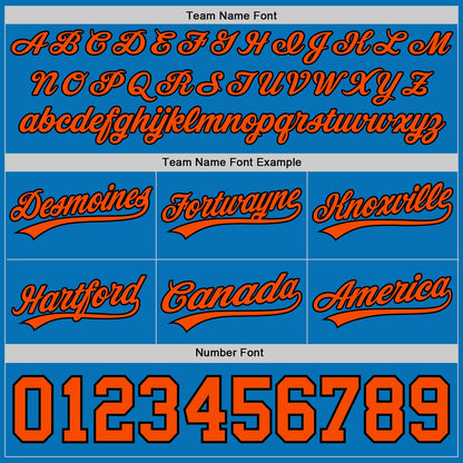 Custom Blue Orange-Black Authentic Throwback Basketball Shorts