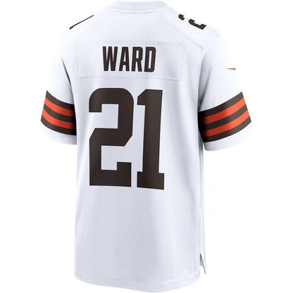 C.Browns #21 Denzel Ward White Game Stitched American Football Jerseys