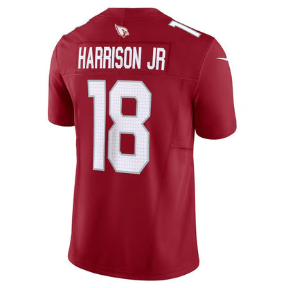 A.Cardinals #18 Marvin Harrison Jr. Cardinal Vapor F.U.S.E. Limited Stitched American Football Jerseys