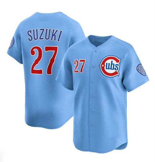 Chicago Cubs #27 Seiya Suzuki Blue 2024-25 2nd Alternate Limited Stitched Baseball Jersey