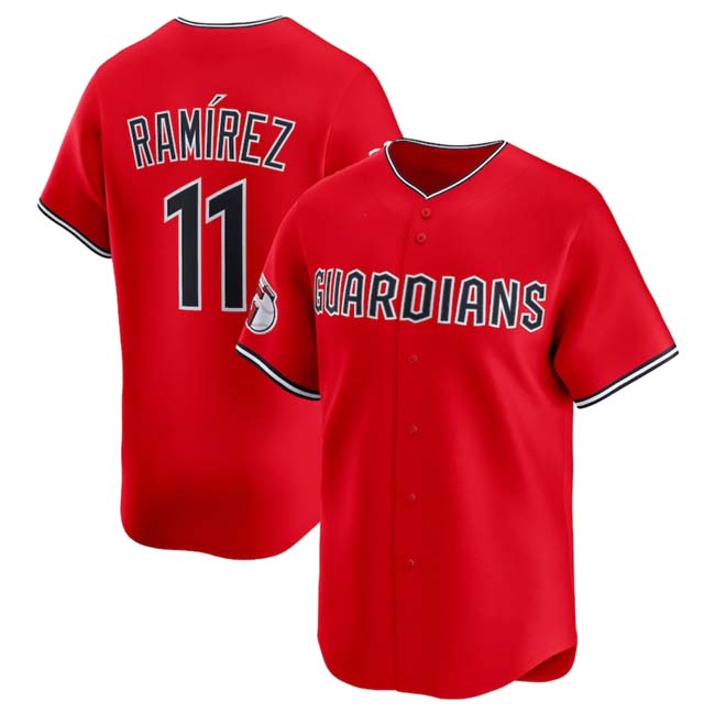 Cleveland Guardians #11 Jose Ramirez Red Alternate Limited Stitched Baseball Jersey