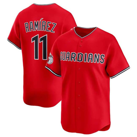 Cleveland Guardians #11 Jose Ramirez Red Alternate Limited Stitched Baseball Jersey