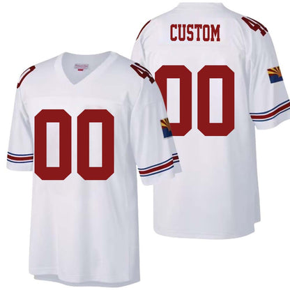 Custom Throwback Arizona Cardinals Stitched White Mitchell And Ness 2000 Replica Jersey