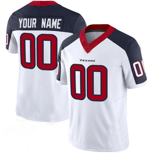 Custom H.Texans White Navy Vapor Limited Stitched Jerseys