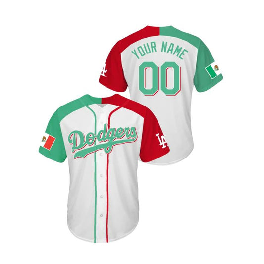 Baseball Jerseys Custom Los Angeles Dodgers jersey 2022 All Star Celebrity Softball Game White Green Split Baseball Anniversary Gift