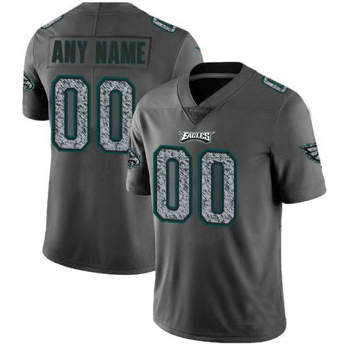 Custom P.Eagles Gray Static Vapor Untouchable American Football Stitched Jerseys