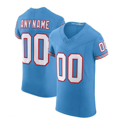 Custom T.Titans Light Blue Vapor F.U.S.E. Elite Stitched Football Jerseys