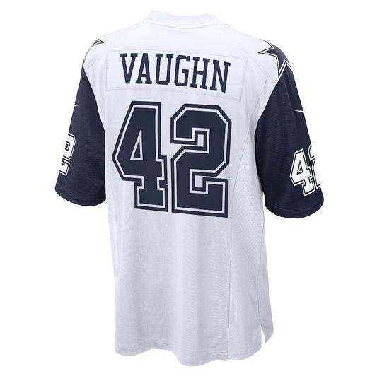 D.Cowboys #42 Deuce Vaughn White Alternate Game American Football Jerseys