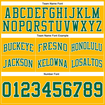 Custom Gold Kelly Green-White Authentic Throwback Basketball Shorts