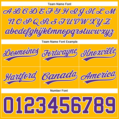 Custom Gold Purple-White Authentic Throwback Basketball Shorts