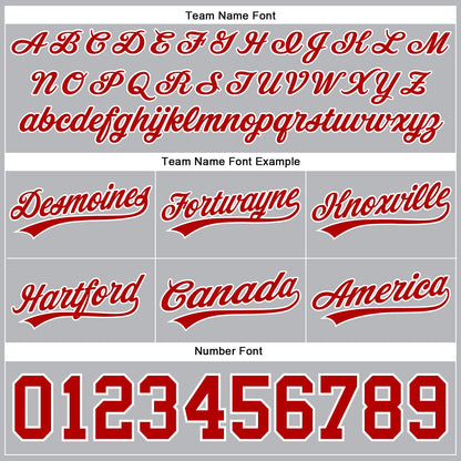 Custom Gray Red-White Authentic Throwback Basketball Shorts