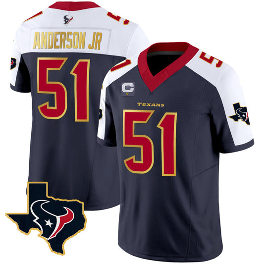 H.Texans #51 Will Anderson Jr. Navy White Vapor Limited Jersey Stitched American Football Jerseys
