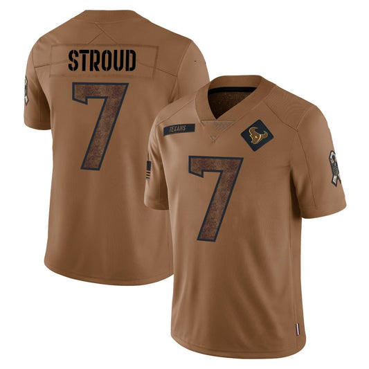 H.Texans #7 C.J. Stroud 2023 Brown Salute To Service Limited Stitched Jersey American Football Jerseys