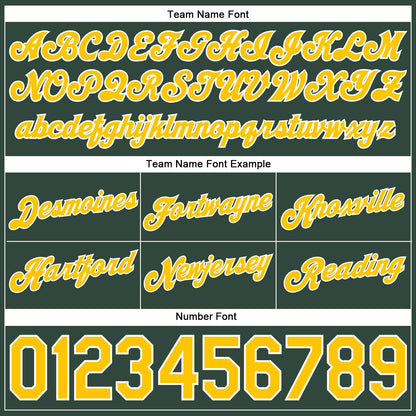 Custom Hunter Green White Pinstripe Gold-White Authentic Basketball Shorts