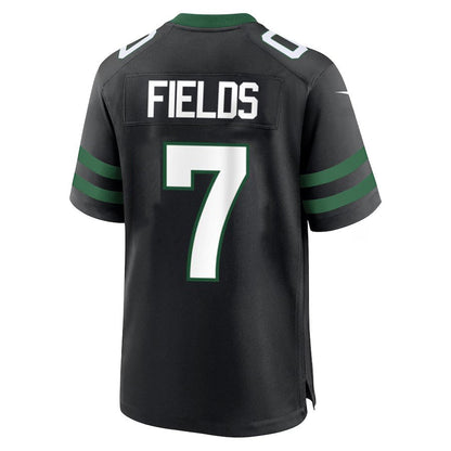 NY.Jets #7 Justin Fields Alternate Legacy Black Game American Football Jersey