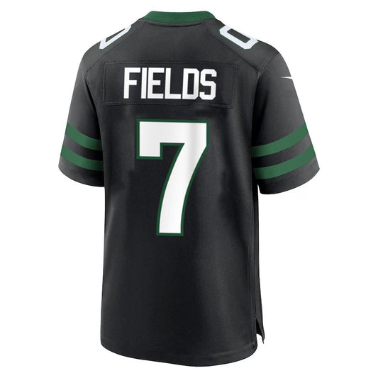 NY.Jets #7 Justin Fields Alternate Legacy Black Game American Football Jersey