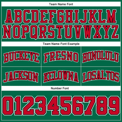 Custom Kelly Green Red Pinstripe Red-Black Authentic Basketball Shorts