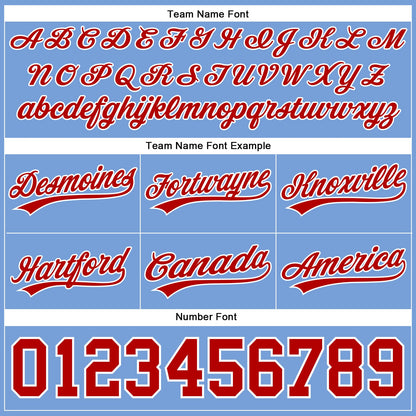 Custom Light Blue Red-White Authentic Throwback Basketball Shorts