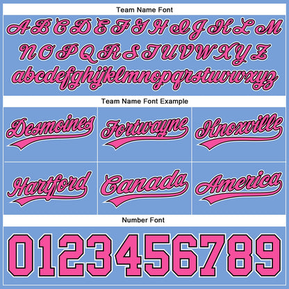 Custom Light Blue Pink-Black Authentic Throwback Basketball Shorts