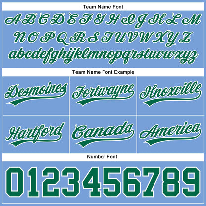 Custom Light Blue Kelly Green-White Authentic Throwback Basketball Shorts