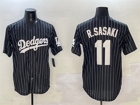 Los Angeles Dodgers #11 Roki Sasaki Black Cool Base Stitched Baseball Jersey