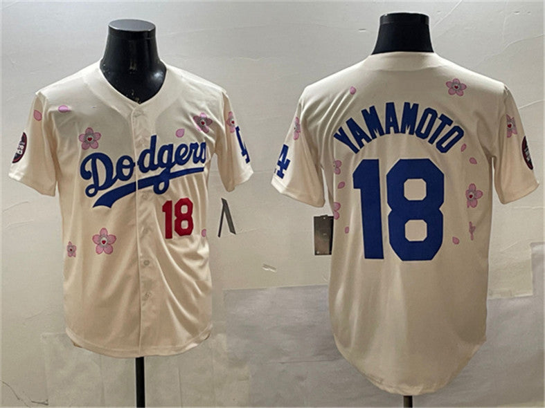 Los Angeles Dodgers #18 Yoshinobu Yamamoto Cream 2025 Tokyo Series Limited Stitched Baseball Jersey