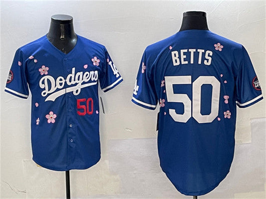 Los Angeles Dodgers #50 Mookie Betts Royal 2025 Tokyo Series Limited Stitched Baseball Jersey