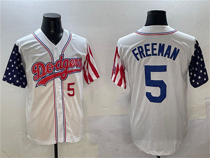 Los Angeles Dodgers #5 Freddie Freeman White Limited Stitched Baseball Jersey