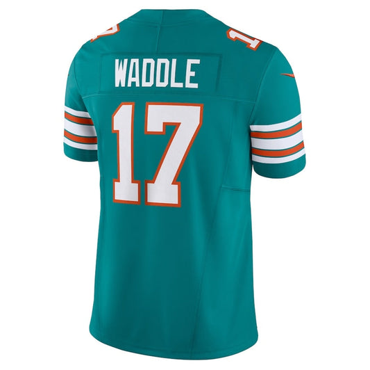 M.Dolphins #17 Jaylen Waddle Aqua Vapor F.U.S.E. Limited Stitched American Football Jerseys