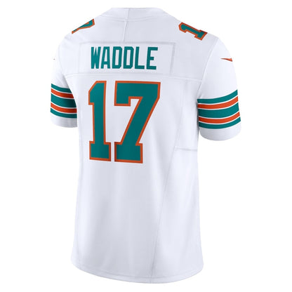 M.Dolphins #17 Jaylen Waddle White Vapor F.U.S.E. Limited Stitched American Football Jerseys