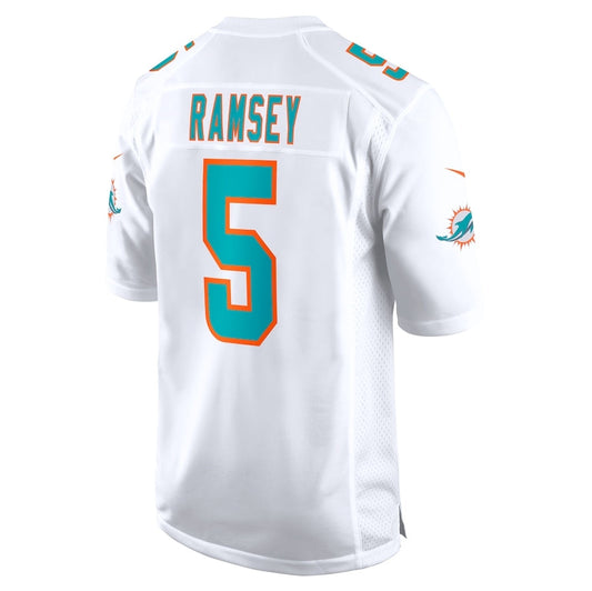 M.Dolphins #5 Jalen Ramsey White Away Game Stitched American Football Jerseys