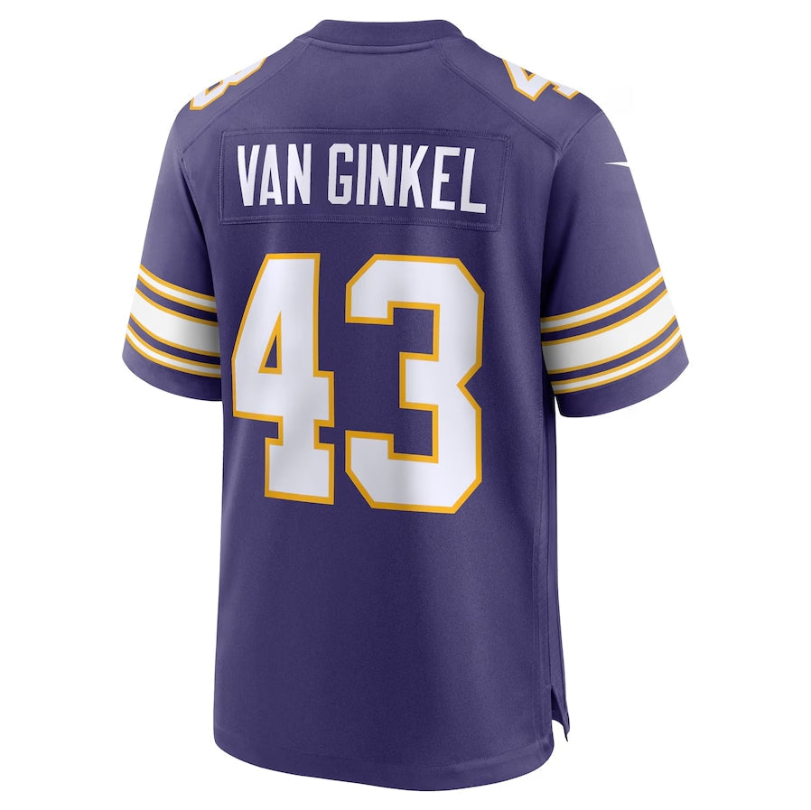 MN.Vikings #43 Andrew Van Ginkel Purple Alternate Game Stitched American Football Jerseys