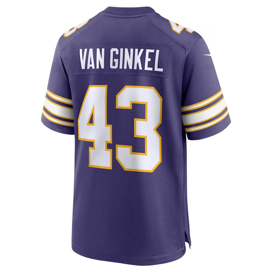 MN.Vikings #43 Andrew Van Ginkel Purple Alternate Game Stitched American Football Jerseys