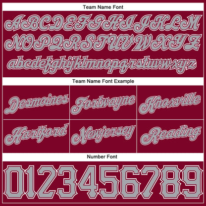 Custom Maroon White Pinstripe Gray-White Authentic Basketball Shorts