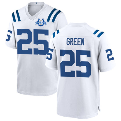 IN.Colts #25 Marshay Green White 30th Patch Game Jersey Stitched American Football Jerseys