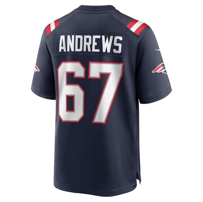 NE.Patriots #67 Jake Andrews Navy Team Game Stitched American Football Jerseys