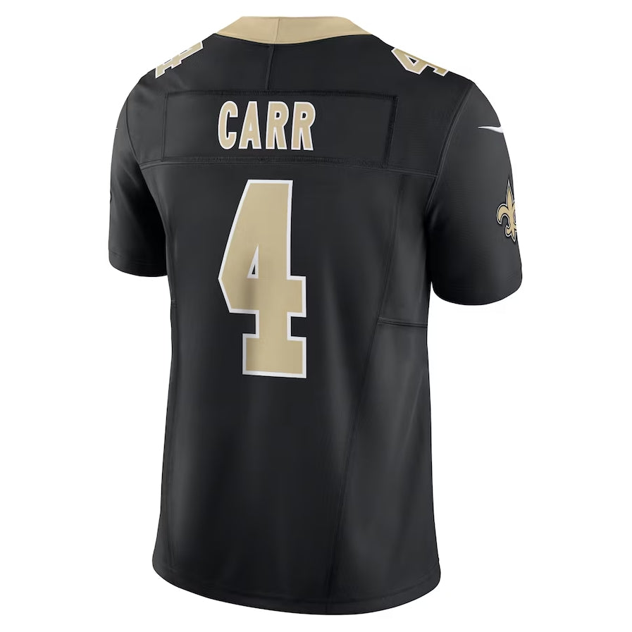 NO.Saints #4 Derek Carr Black Vapor F.U.S.E. Limited Stitched American Football Jersey