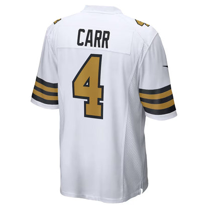 NO.Saints #4 Derek Carr White Alternate Game Stitched American Football Jersey