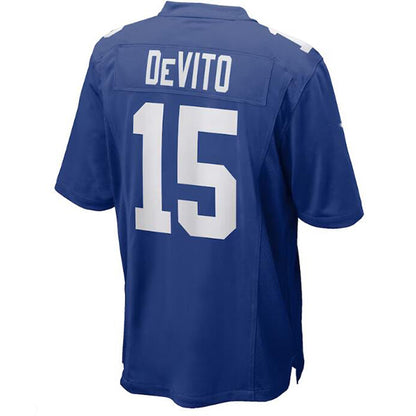 NY.Giants #15 Tommy DeVito Royal Player Game Football Jersey Stitched American Jerseys