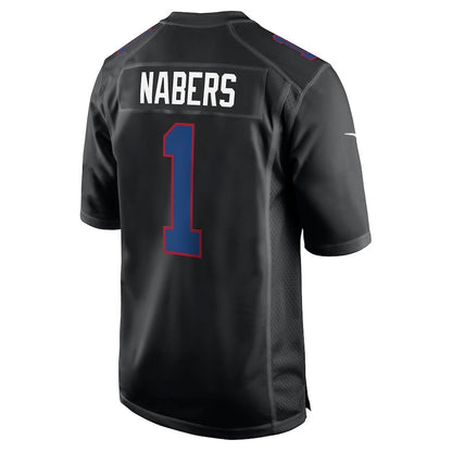 NY.Giants #1 Malik Nabers Carbon Black Fashion Stitched American Football Jerseys