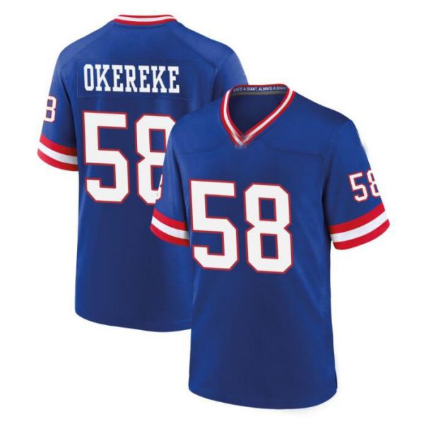 NY.Giants #58 Bobby Okereke Royal Player Football Stitched American Jerseys
