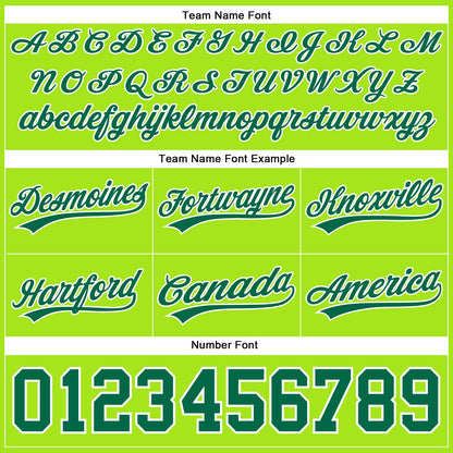 Custom Neon Green Kelly Green-White Authentic Throwback Basketball Shorts