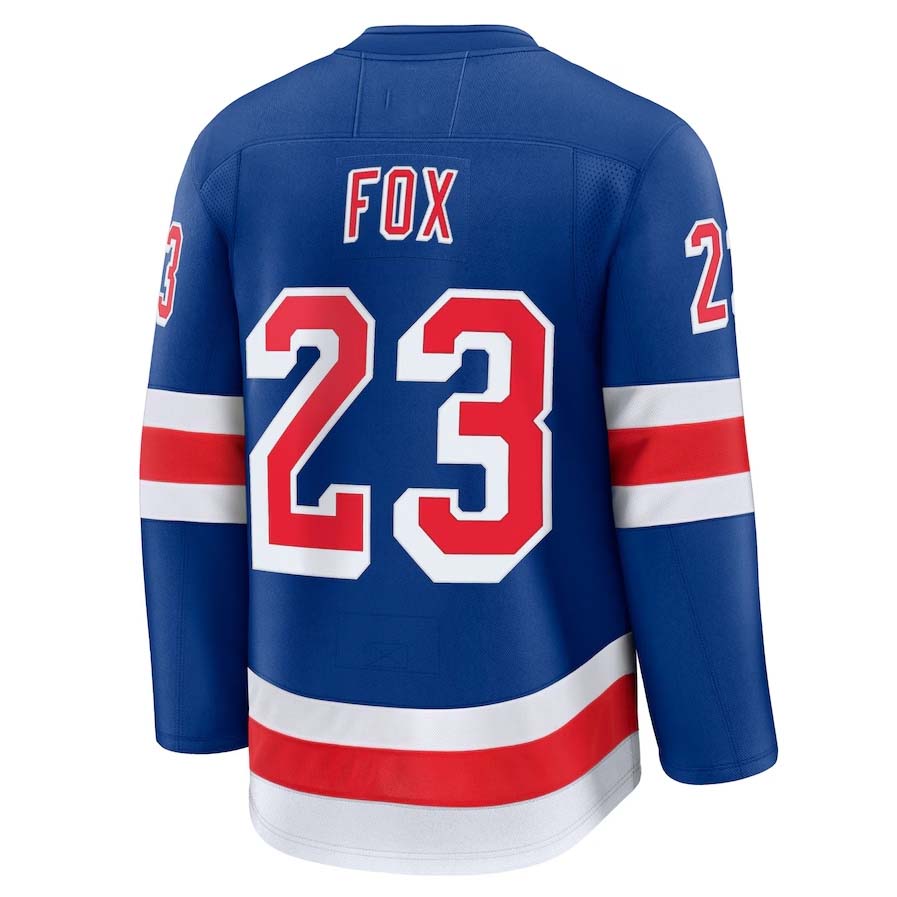NY.Rangers #23 Adam Fox Fanatics Home Premium Jersey - Blue Stitched American Hockey Jerseys